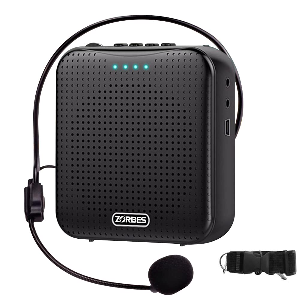 ZORBES Portable Bluetooth Voice Amplifier for Teachers 8-Hour 1800mAh Battery Wired Headset Mic with 10W Speaker ZORBES Portable Bluetooth Voice Amplifier for Teachers 8-Hour 1800mAh Battery Wired Headset Mic with 10W Speaker